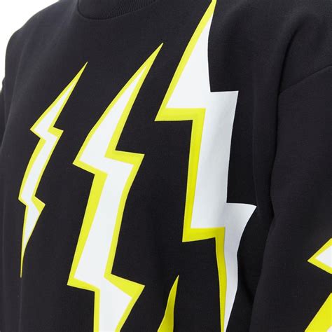 new PRADA Frankenstein 2018 yellow lightning bolt cotton crew 